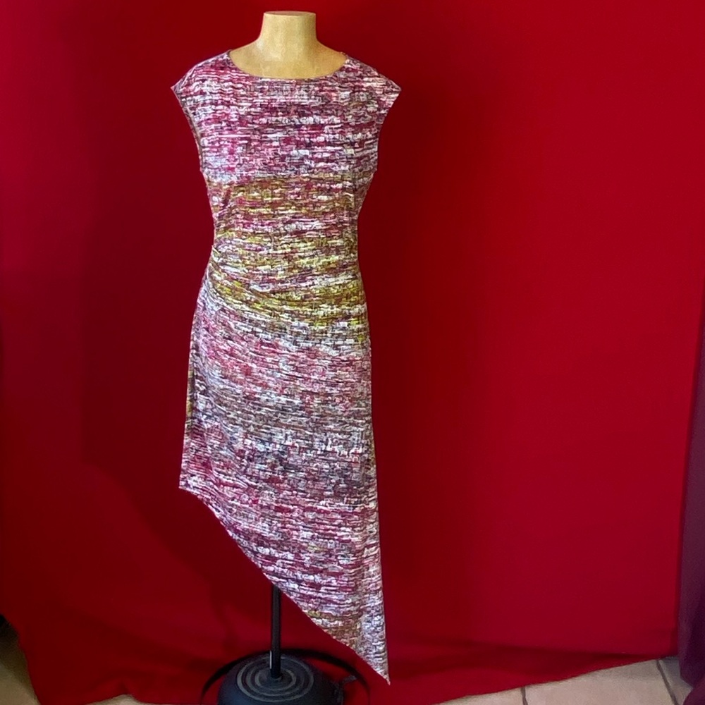 BCBGMaxAzria Pink and White Bodycon Cocktail Dress